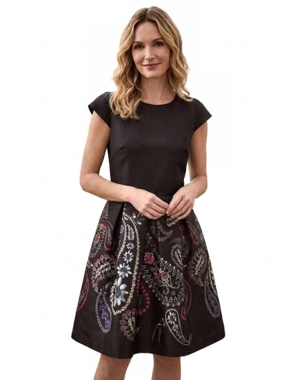 Ted Baker London Printed Mini Dress, Black/Paisley, Women's Size 8 US / 3 TB